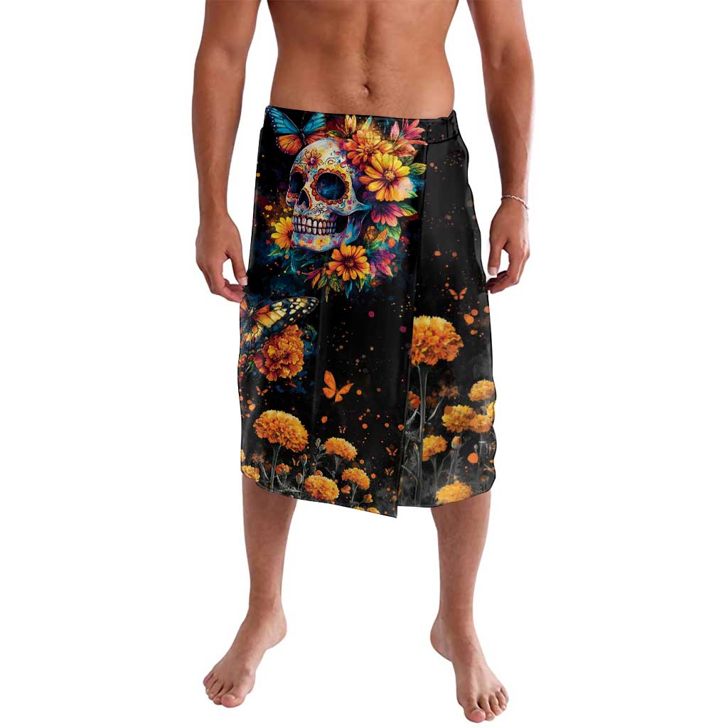 Mexican La Calaca and Marigold Flowers Lavalava Skull Day Of The Dead - Wonder Print Shop