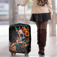 Mexican La Calaca and Marigold Flowers Luggage Cover Skull Day Of The Dead - Wonder Print Shop