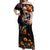 Mexican La Calaca and Marigold Flowers Off Shoulder Maxi Dress Skull Day Of The Dead - Wonder Print Shop