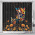 Mexican La Calaca and Marigold Flowers Shower Curtain Skull Day Of The Dead