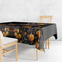 Mexican La Calaca and Marigold Flowers Tablecloth Skull Day Of The Dead - Wonder Print Shop