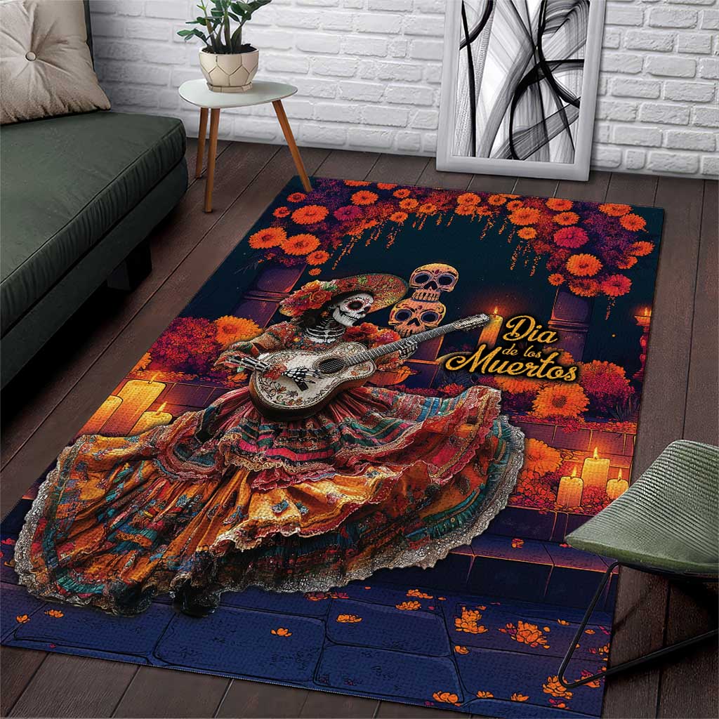 Mexican La Catrina Skeletons Dancing Area Rug Dia de Los Muertos Verion 1 LT9 - Wonder Print Shop
