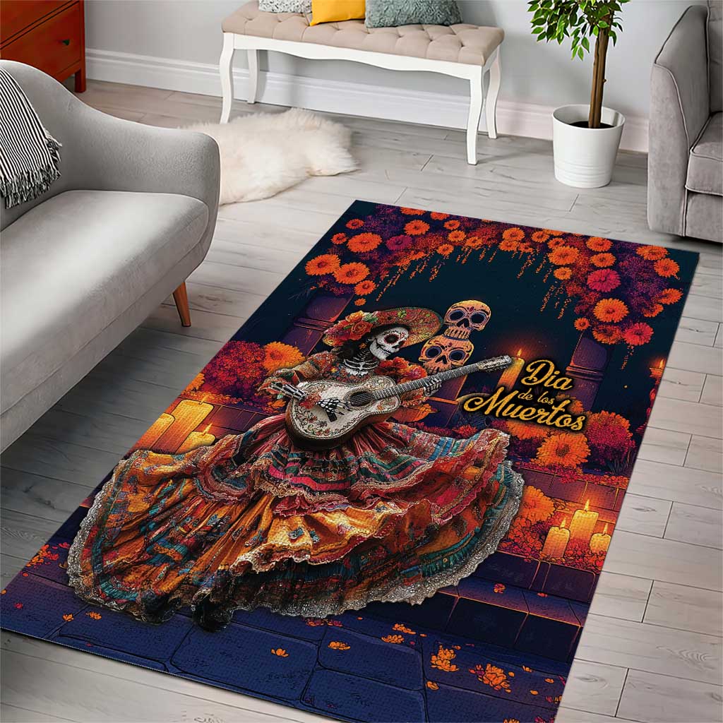Mexican La Catrina Skeletons Dancing Area Rug Dia de Los Muertos Verion 1 LT9 - Wonder Print Shop