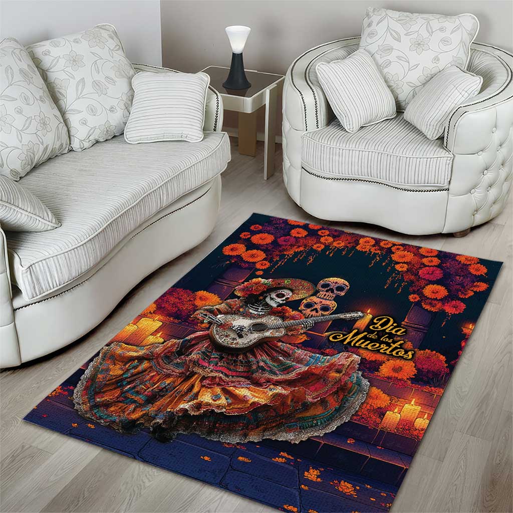 Mexican La Catrina Skeletons Dancing Area Rug Dia de Los Muertos Verion 1 LT9 - Wonder Print Shop
