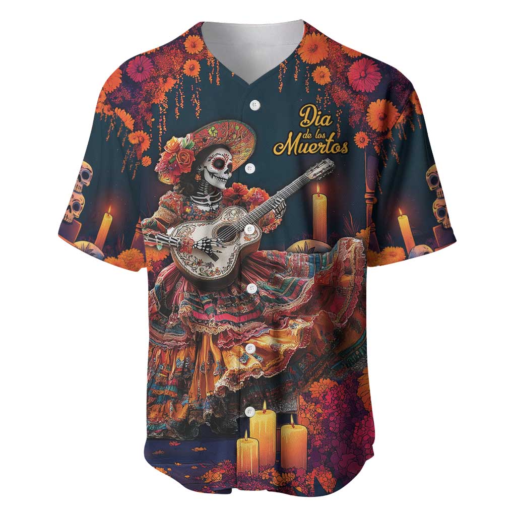 Mexican La Catrina Skeletons Dancing Baseball Jersey Dia de Los Muertos Verion 1 LT9 - Wonder Print Shop