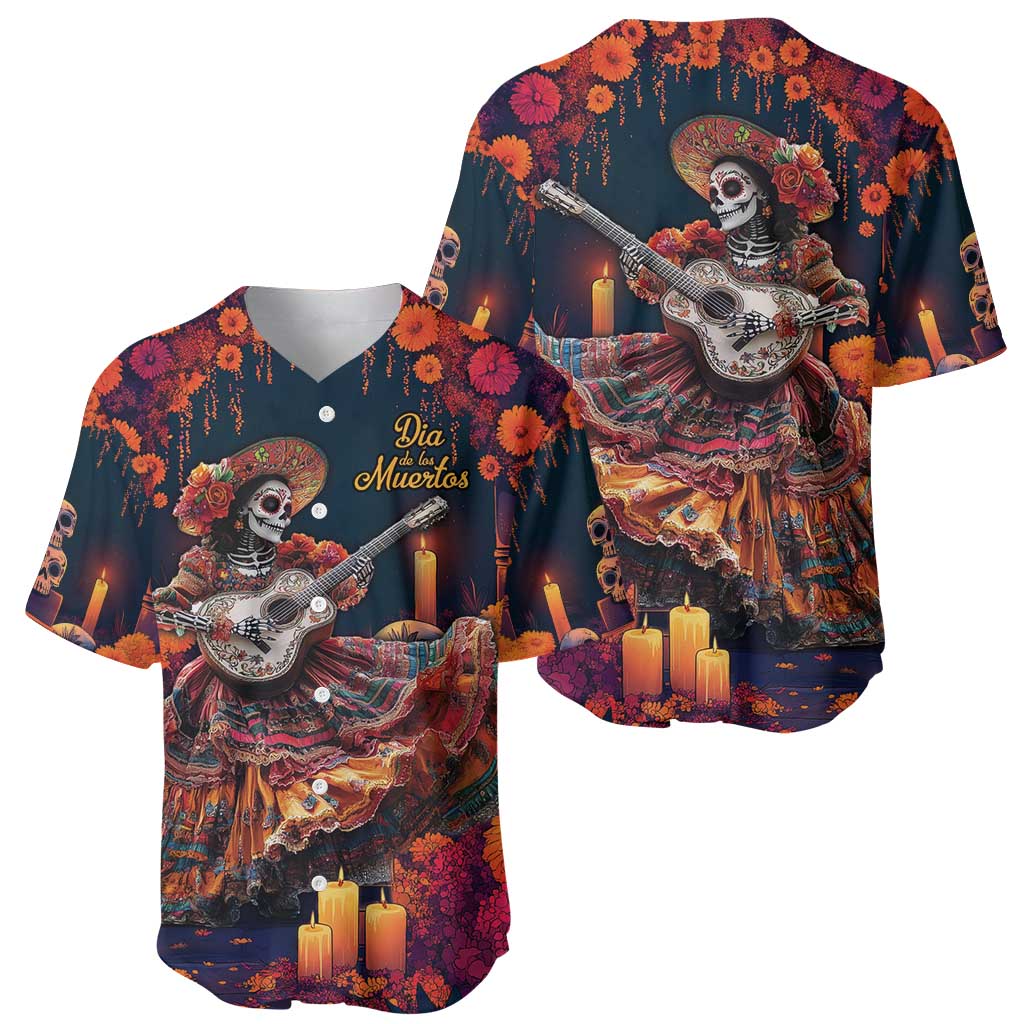 Mexican La Catrina Skeletons Dancing Baseball Jersey Dia de Los Muertos Verion 1 LT9 - Wonder Print Shop