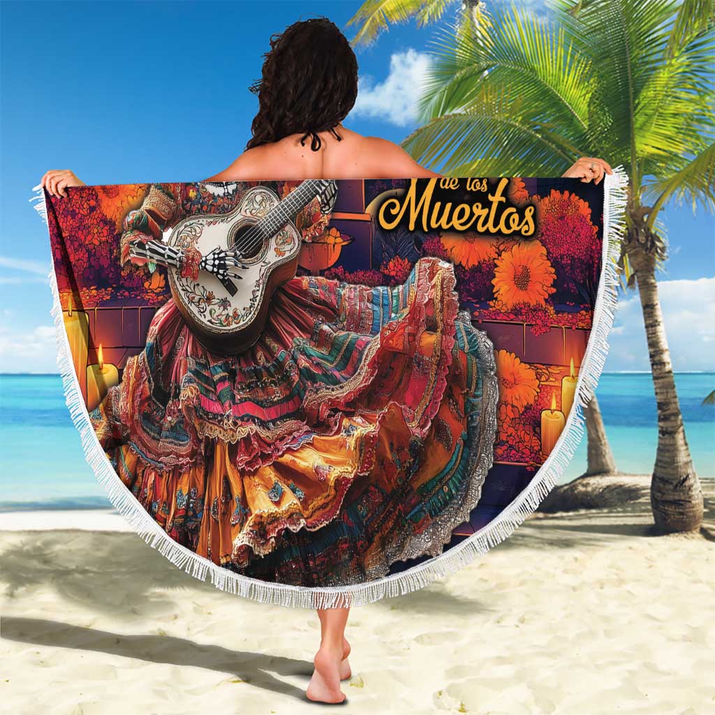 Mexican La Catrina Skeletons Dancing Beach Blanket Dia de Los Muertos Verion 1 LT9 - Wonder Print Shop