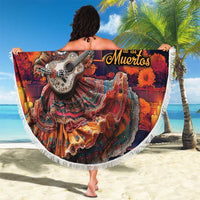 Mexican La Catrina Skeletons Dancing Beach Blanket Dia de Los Muertos Verion 1 LT9 - Wonder Print Shop