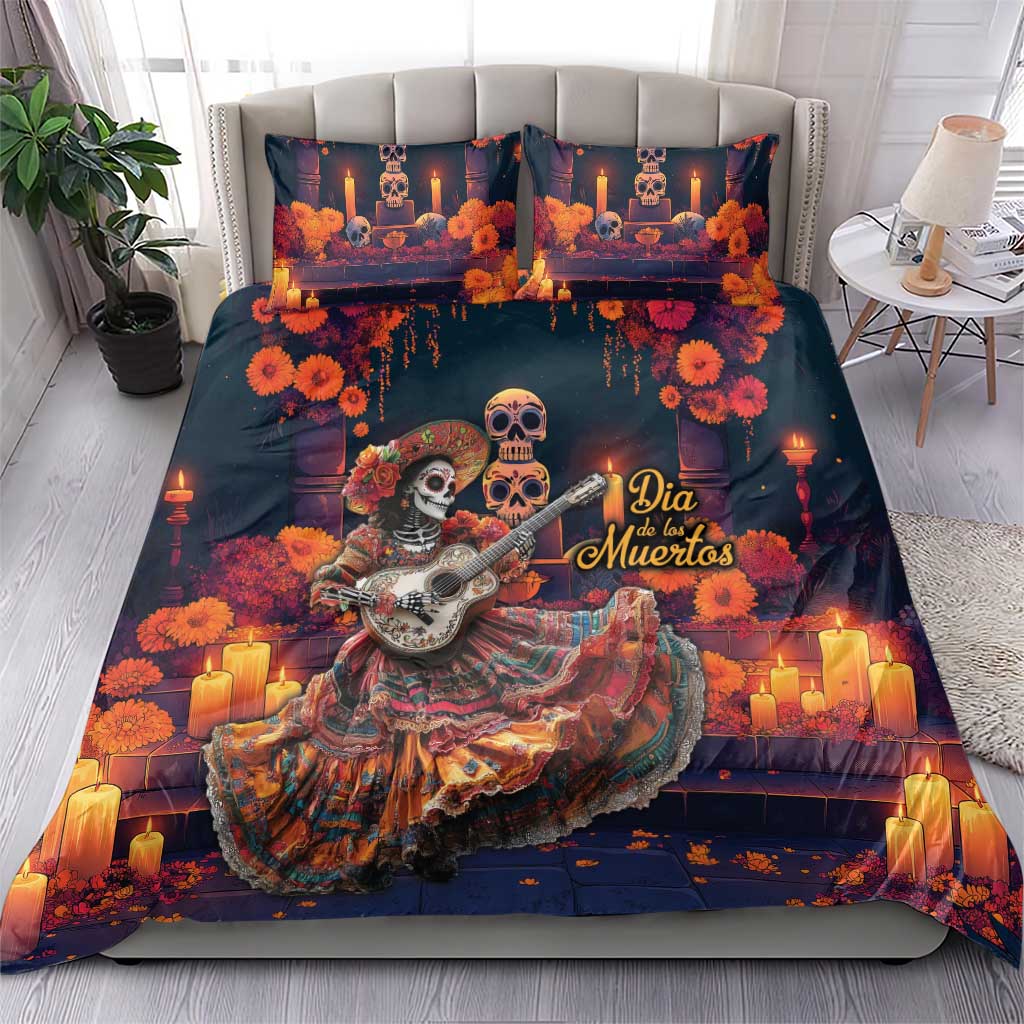 Mexican La Catrina Skeletons Dancing Bedding Set Dia de Los Muertos Verion 1 LT9 - Wonder Print Shop