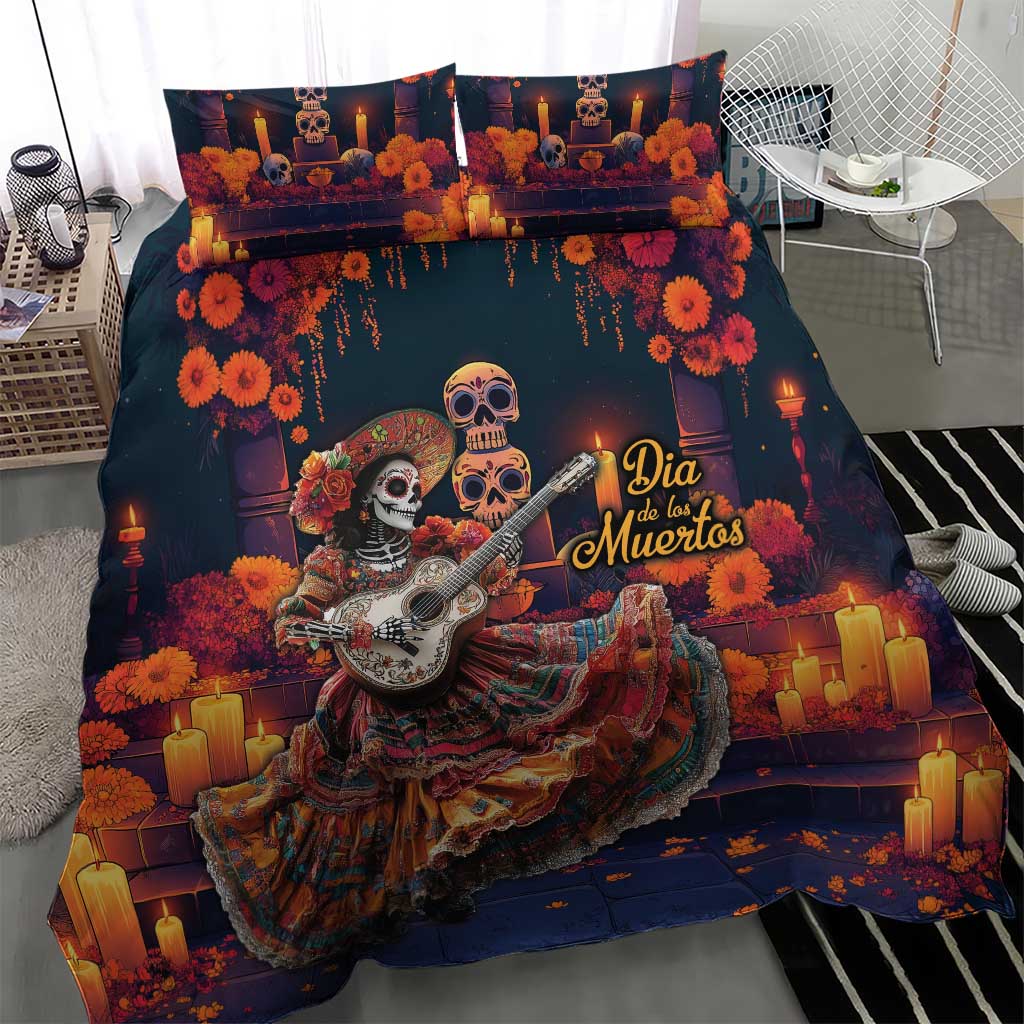 Mexican La Catrina Skeletons Dancing Bedding Set Dia de Los Muertos Verion 1 LT9 - Wonder Print Shop