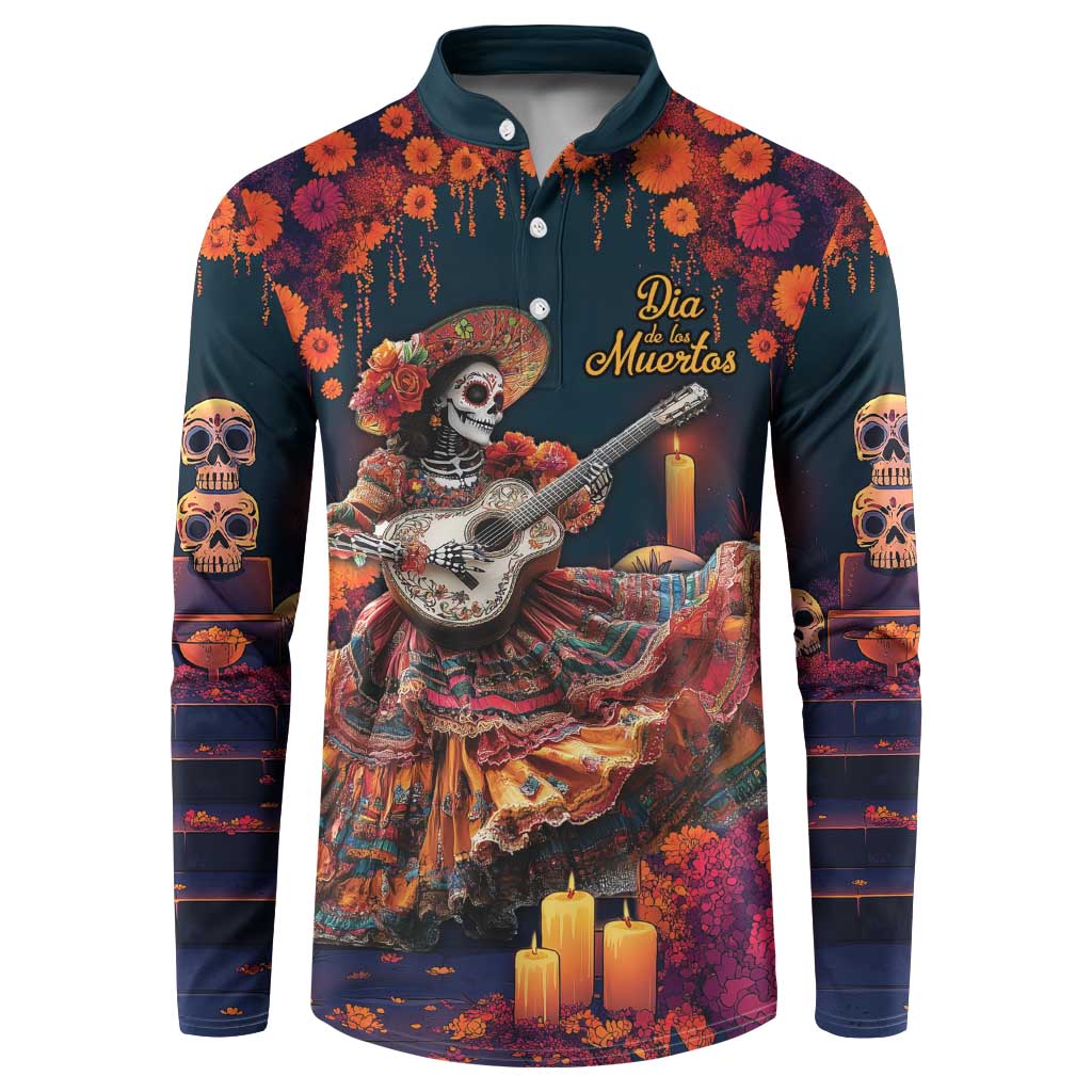 Mexican La Catrina Skeletons Dancing Button Sweatshirt Dia de Los Muertos Verion 1 LT9 - Wonder Print Shop