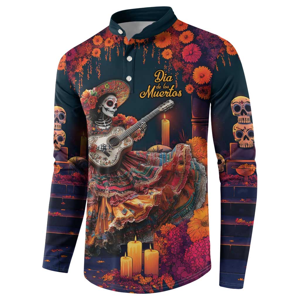 Mexican La Catrina Skeletons Dancing Button Sweatshirt Dia de Los Muertos Verion 1 LT9 - Wonder Print Shop