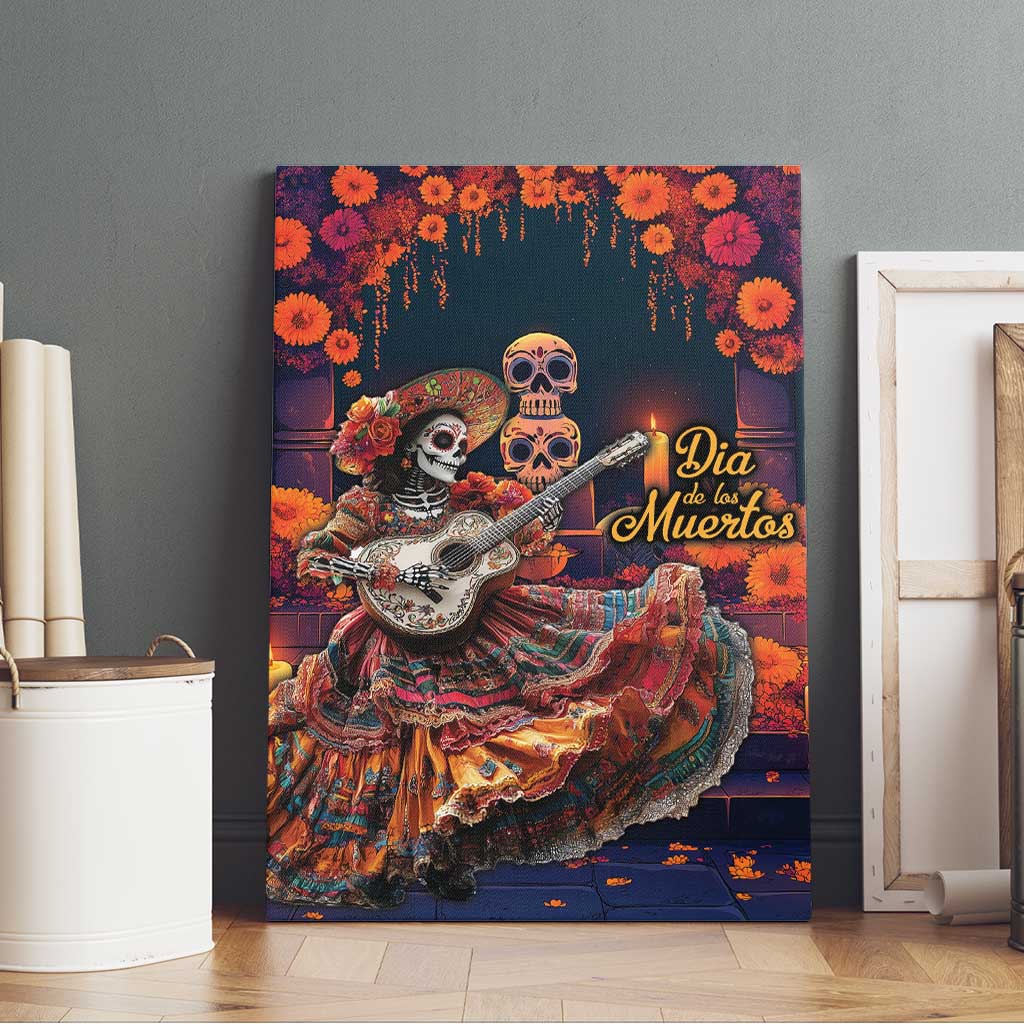 Mexican La Catrina Skeletons Dancing Canvas Wall Art Dia de Los Muertos Verion 1 LT9 - Wonder Print Shop