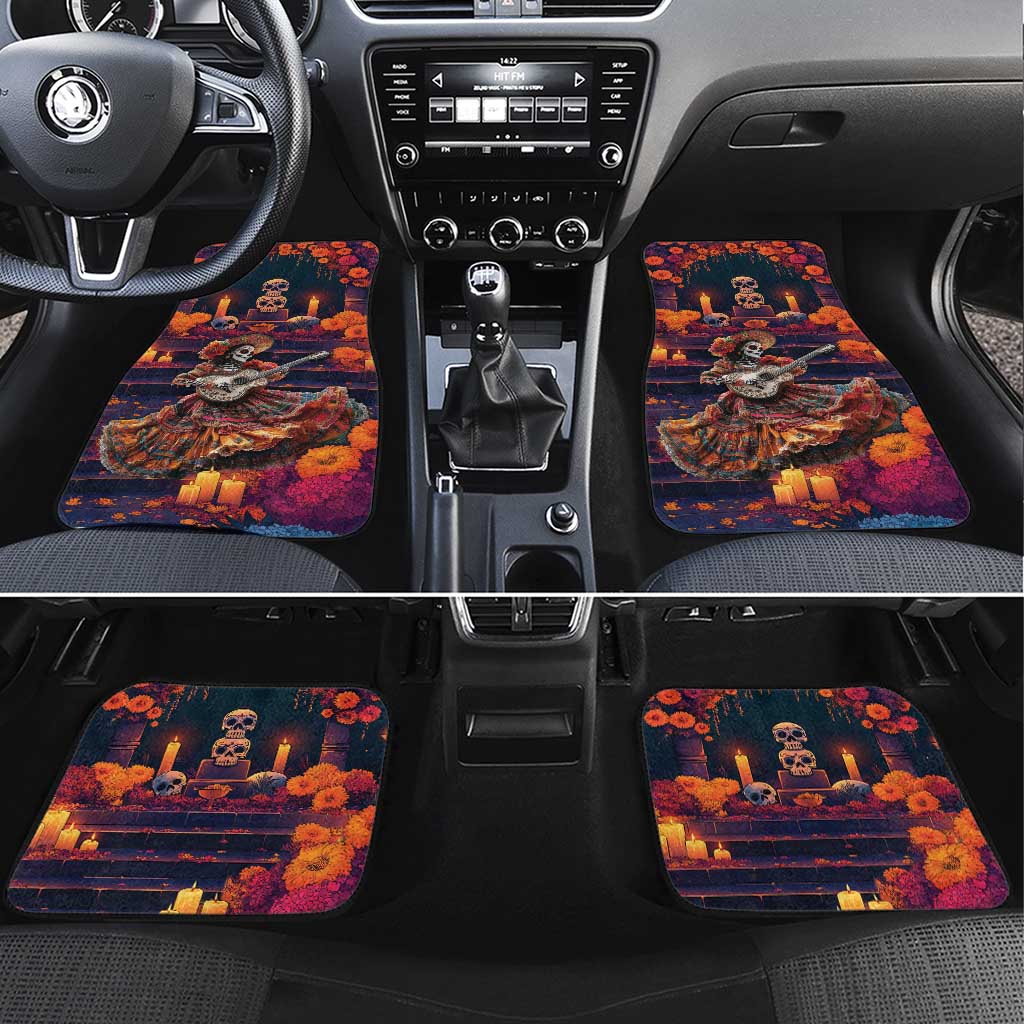 Mexican La Catrina Skeletons Dancing Car Mats Dia de Los Muertos Verion 1 LT9 - Wonder Print Shop