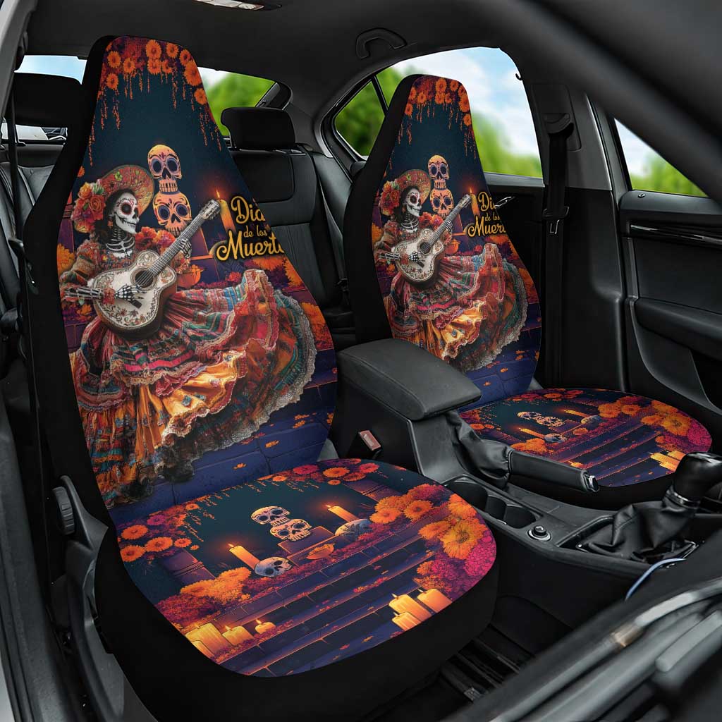 Mexican La Catrina Skeletons Dancing Car Seat Cover Dia de Los Muertos Verion 1 LT9 - Wonder Print Shop