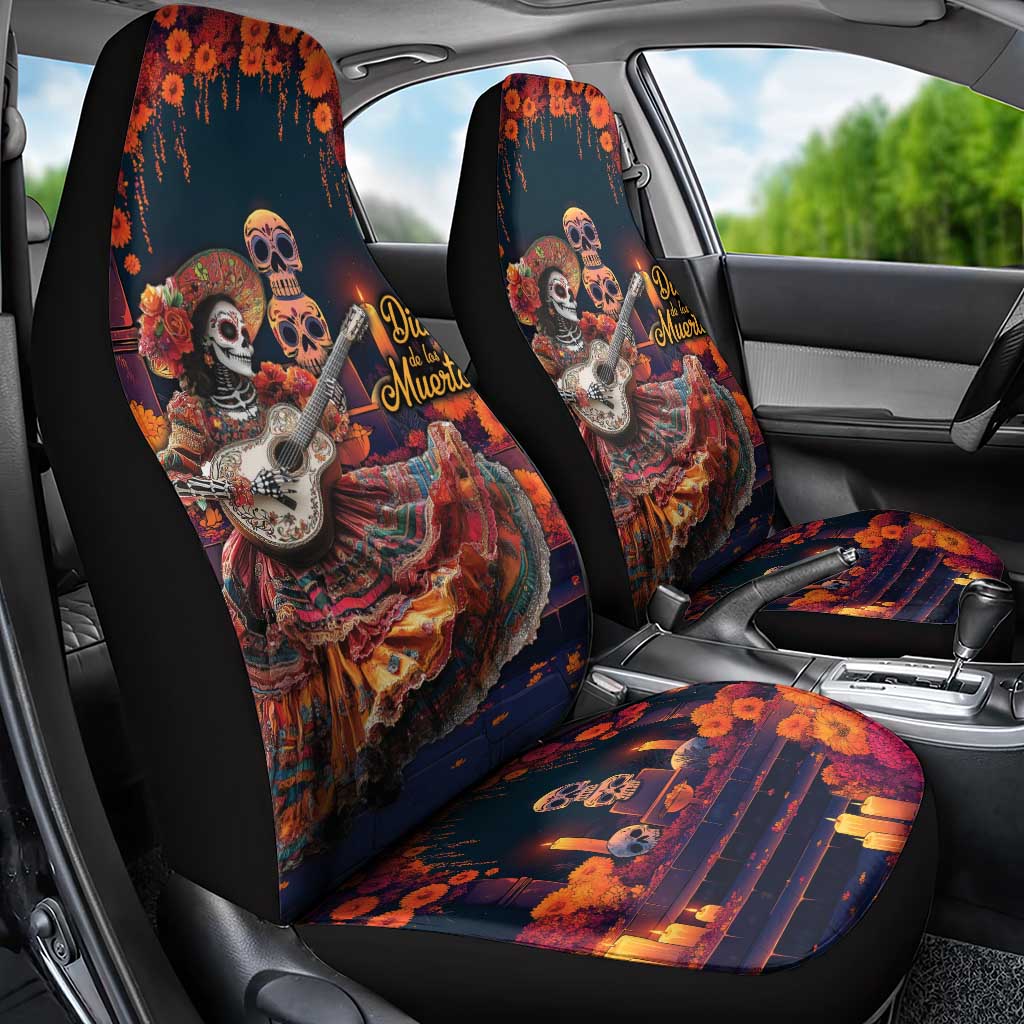 Mexican La Catrina Skeletons Dancing Car Seat Cover Dia de Los Muertos Verion 1 LT9 - Wonder Print Shop