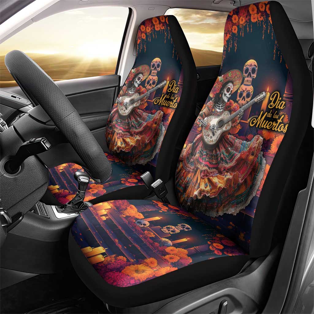 Mexican La Catrina Skeletons Dancing Car Seat Cover Dia de Los Muertos Verion 1 LT9 - Wonder Print Shop