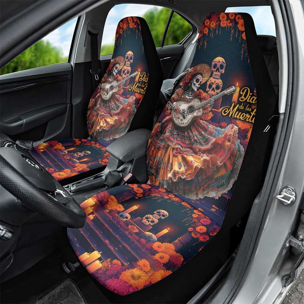 Mexican La Catrina Skeletons Dancing Car Seat Cover Dia de Los Muertos Verion 1 LT9 - Wonder Print Shop