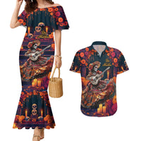 Mexican La Catrina Skeletons Dancing Couples Matching Mermaid Dress and Hawaiian Shirt Dia de Los Muertos Verion 1 LT9 - Wonder Print Shop