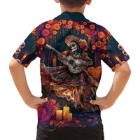 Mexican La Catrina Skeletons Dancing Family Matching Long Sleeve Bodycon Dress and Hawaiian Shirt Dia de Los Muertos Verion 1 LT9 - Wonder Print Shop