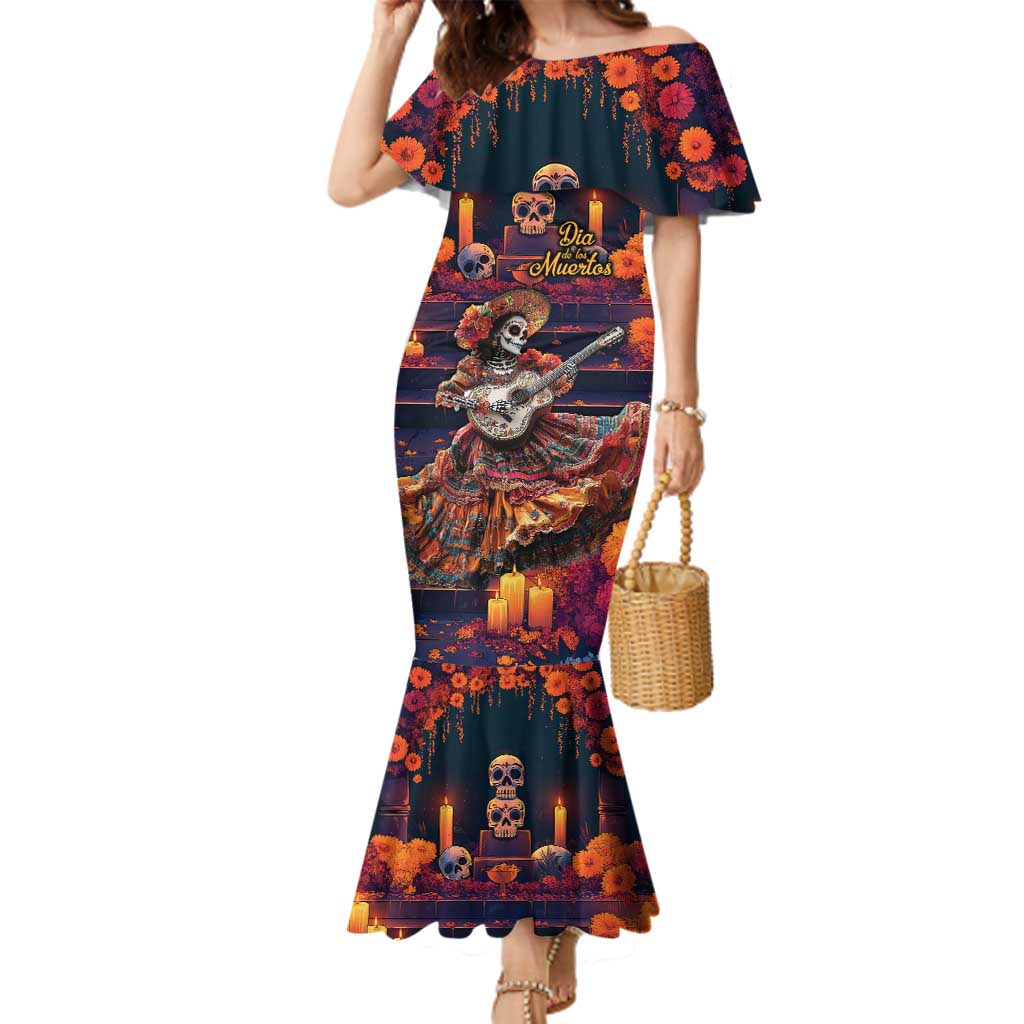Mexican La Catrina Skeletons Dancing Family Matching Mermaid Dress and Hawaiian Shirt Dia de Los Muertos Verion 1 LT9 - Wonder Print Shop
