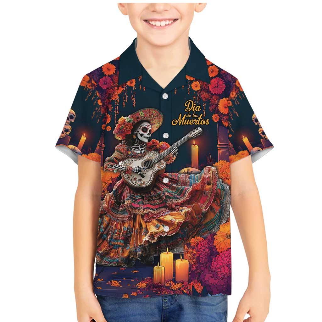 Mexican La Catrina Skeletons Dancing Family Matching Mermaid Dress and Hawaiian Shirt Dia de Los Muertos Verion 1 LT9 - Wonder Print Shop