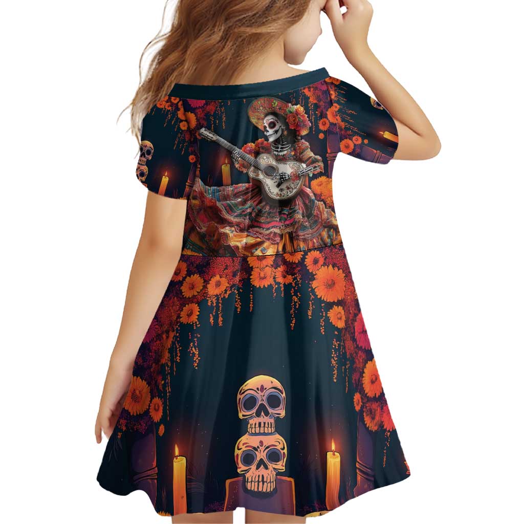 Mexican La Catrina Skeletons Dancing Family Matching Puletasi and Hawaiian Shirt Dia de Los Muertos Verion 1 - Wonder Print Shop