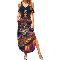 Mexican La Catrina Skeletons Dancing Family Matching Summer Maxi Dress and Hawaiian Shirt Dia de Los Muertos Verion 1 - Wonder Print Shop