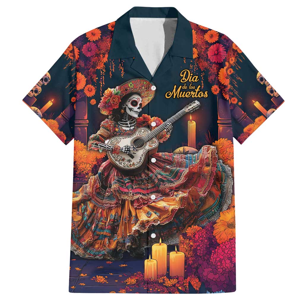 Mexican La Catrina Skeletons Dancing Family Matching Tank Maxi Dress and Hawaiian Shirt Dia de Los Muertos Verion 1 - Wonder Print Shop