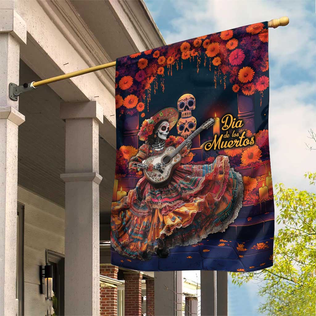 Mexican La Catrina Skeletons Dancing Garden Flag Dia de Los Muertos Verion 1 - Wonder Print Shop