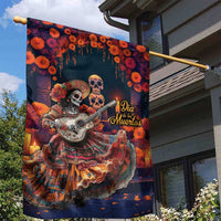 Mexican La Catrina Skeletons Dancing Garden Flag Dia de Los Muertos Verion 1 - Wonder Print Shop
