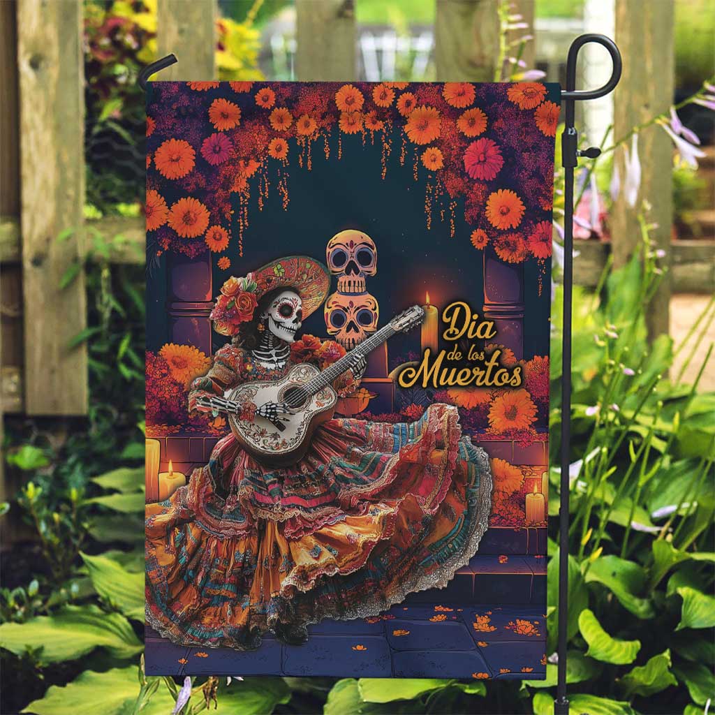 Mexican La Catrina Skeletons Dancing Garden Flag Dia de Los Muertos Verion 1 - Wonder Print Shop