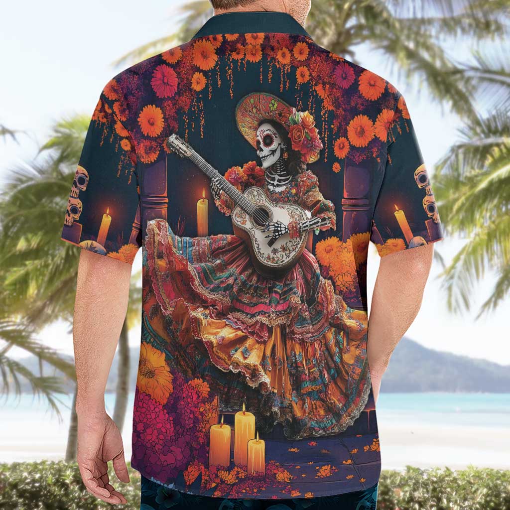 Mexican La Catrina Skeletons Dancing Hawaiian Shirt Dia de Los Muertos Verion 1 - Wonder Print Shop