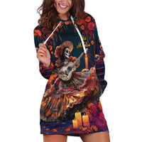 Mexican La Catrina Skeletons Dancing Hoodie Dress Dia de Los Muertos Verion 1 - Wonder Print Shop