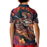 Mexican La Catrina Skeletons Dancing Kid Polo Shirt Dia de Los Muertos Verion 1 - Wonder Print Shop
