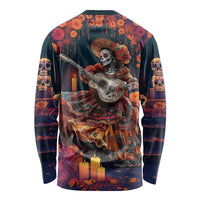Mexican La Catrina Skeletons Dancing Long Sleeve Shirt Dia de Los Muertos Verion 1 - Wonder Print Shop