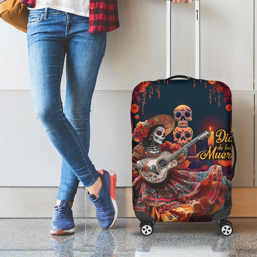 Mexican La Catrina Skeletons Dancing Luggage Cover Dia de Los Muertos Verion 1 - Wonder Print Shop