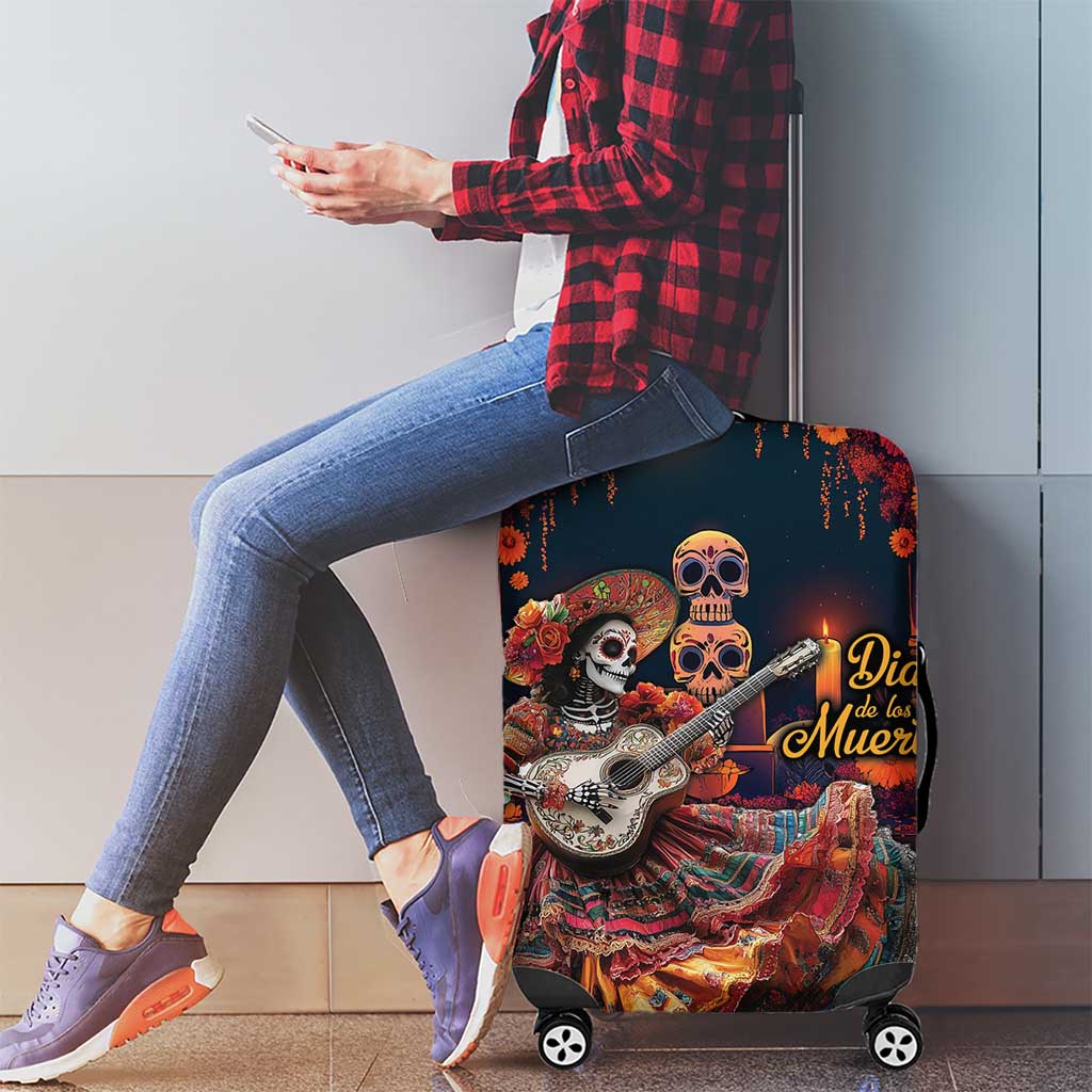 Mexican La Catrina Skeletons Dancing Luggage Cover Dia de Los Muertos Verion 1 - Wonder Print Shop