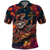 Mexican La Catrina Skeletons Dancing Polo Shirt Dia de Los Muertos Verion 1 - Wonder Print Shop