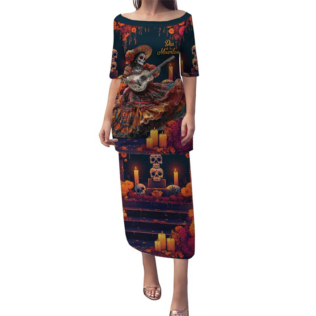 Mexican La Catrina Skeletons Dancing Puletasi Dia de Los Muertos Verion 1 - Wonder Print Shop