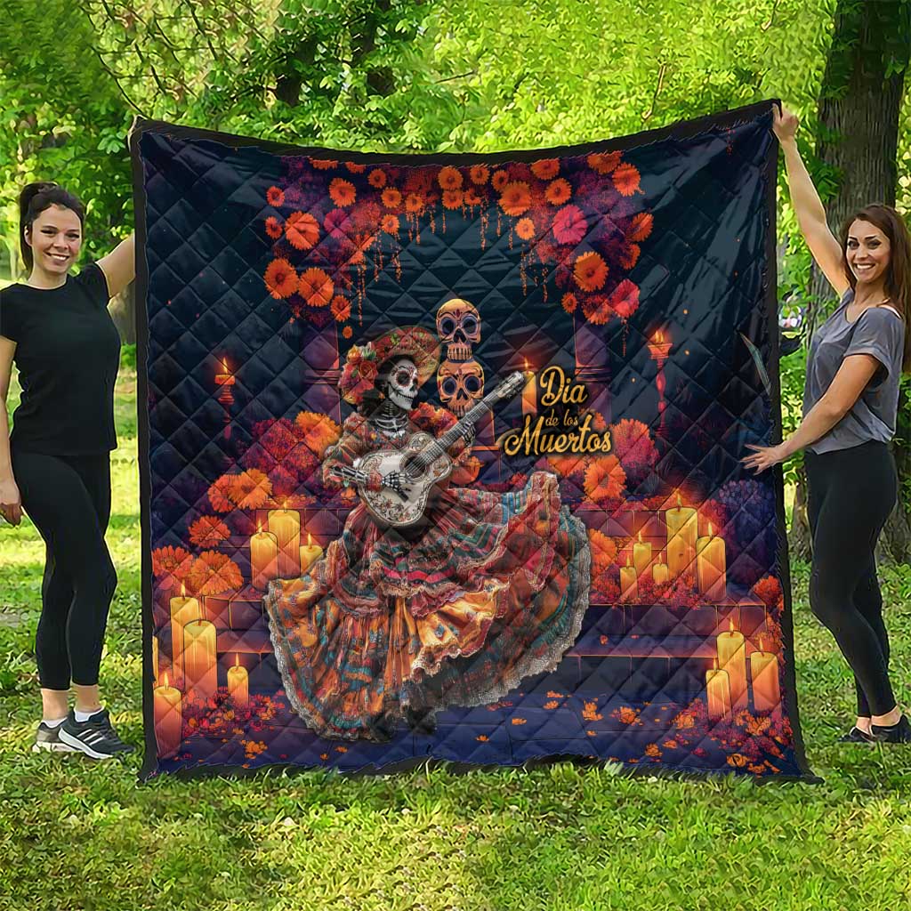 Mexican La Catrina Skeletons Dancing Quilt Dia de Los Muertos Verion 1 - Wonder Print Shop