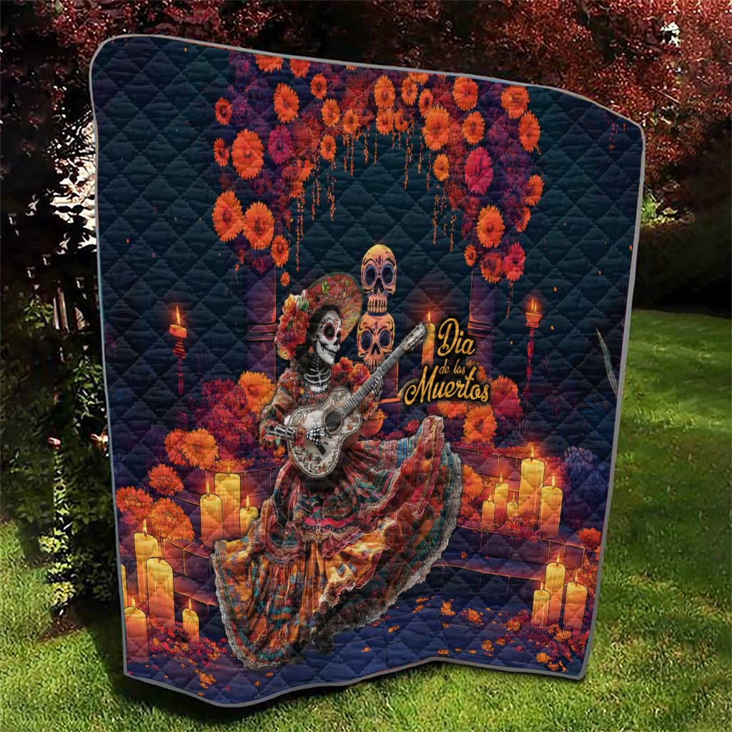 Mexican La Catrina Skeletons Dancing Quilt Dia de Los Muertos Verion 1 - Wonder Print Shop