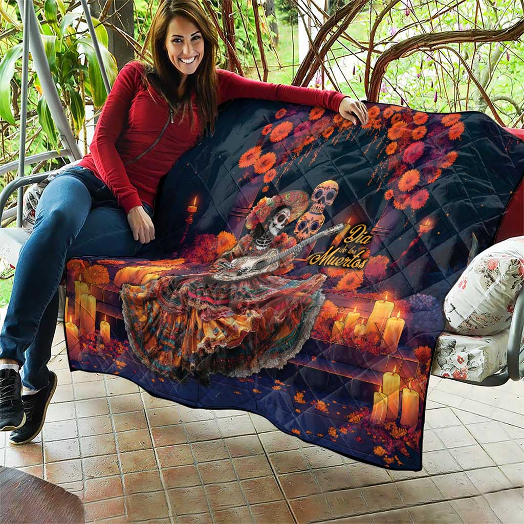 Mexican La Catrina Skeletons Dancing Quilt Dia de Los Muertos Verion 1 - Wonder Print Shop