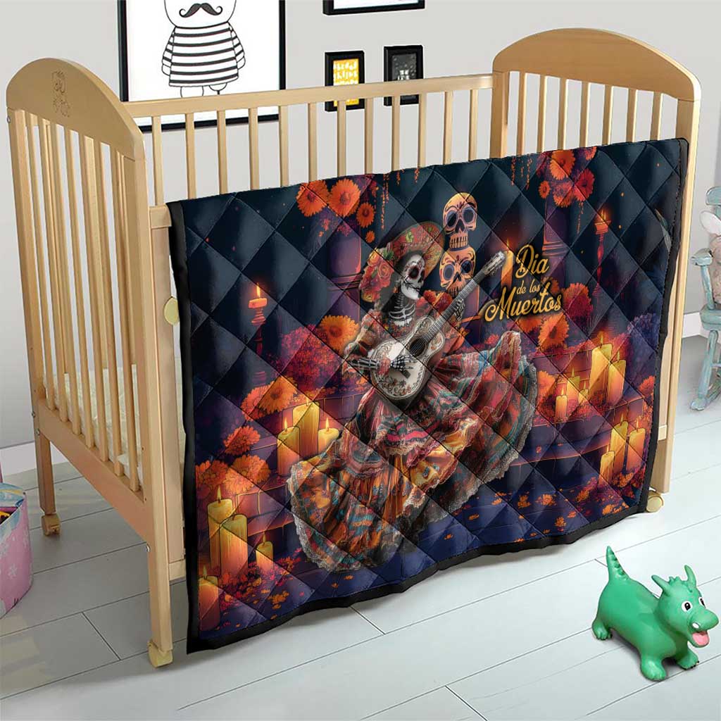 Mexican La Catrina Skeletons Dancing Quilt Dia de Los Muertos Verion 1 - Wonder Print Shop