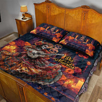 Mexican La Catrina Skeletons Dancing Quilt Bed Set Dia de Los Muertos Verion 1 - Wonder Print Shop