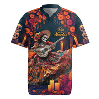 Mexican La Catrina Skeletons Dancing Rugby Jersey Dia de Los Muertos Verion 1 - Wonder Print Shop