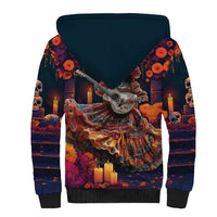 Mexican La Catrina Skeletons Dancing Sherpa Hoodie Dia de Los Muertos Verion 1 - Wonder Print Shop
