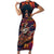 Mexican La Catrina Skeletons Dancing Short Sleeve Bodycon Dress Dia de Los Muertos Verion 1 - Wonder Print Shop