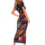 Mexican La Catrina Skeletons Dancing Short Sleeve Bodycon Dress Dia de Los Muertos Verion 1 - Wonder Print Shop