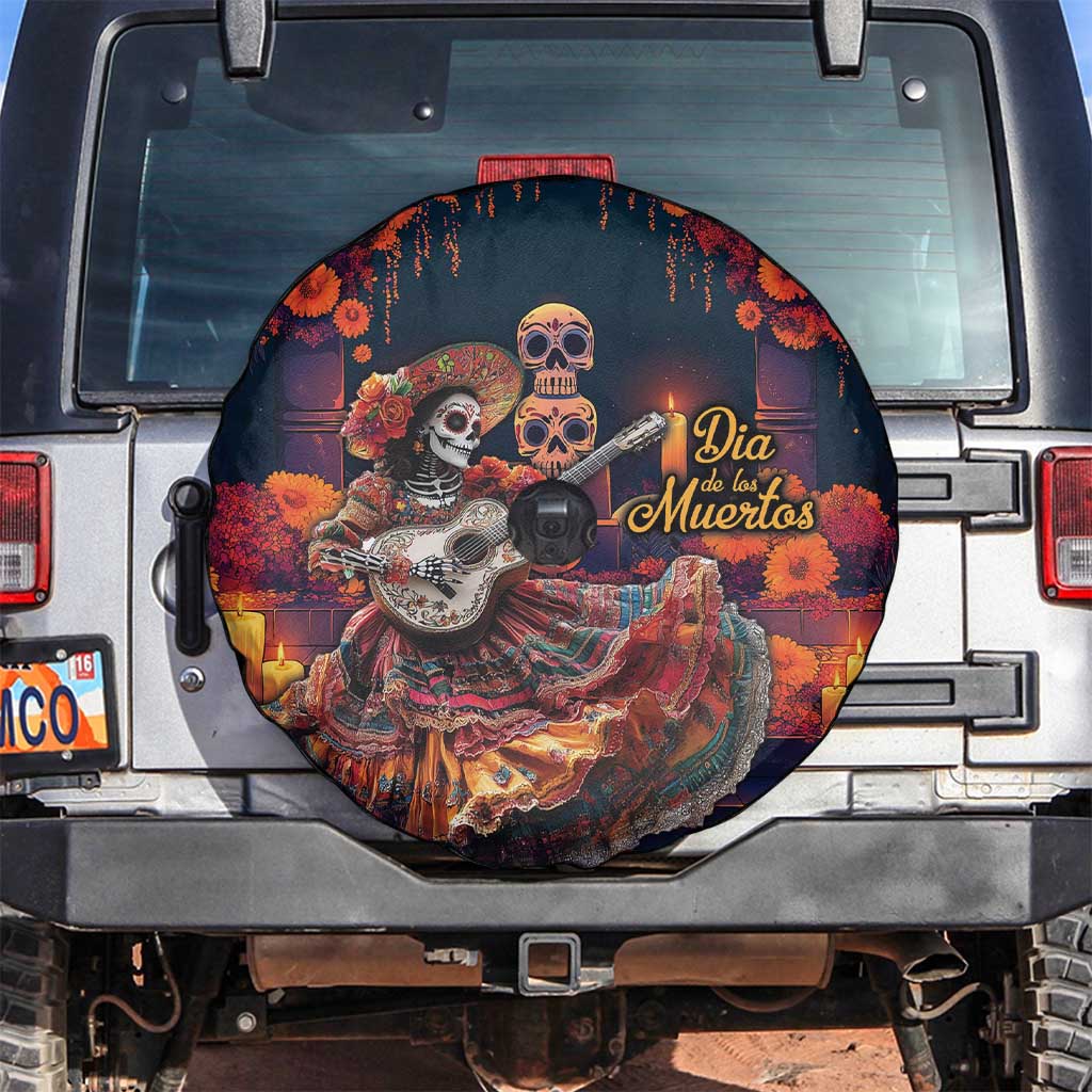 Mexican La Catrina Skeletons Dancing Spare Tire Cover Dia de Los Muertos Verion 1 - Wonder Print Shop